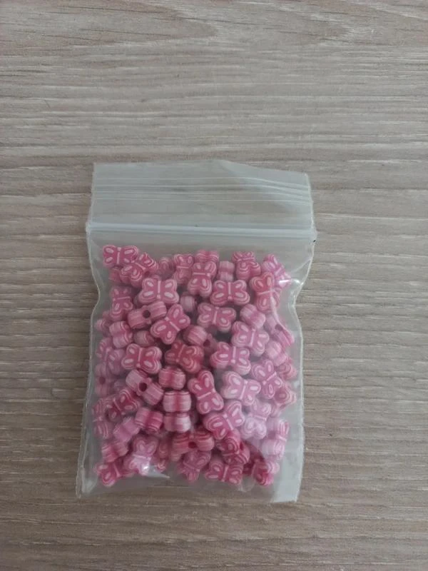 Lot De Perles Acrylique Rose Foncé "Papillon"